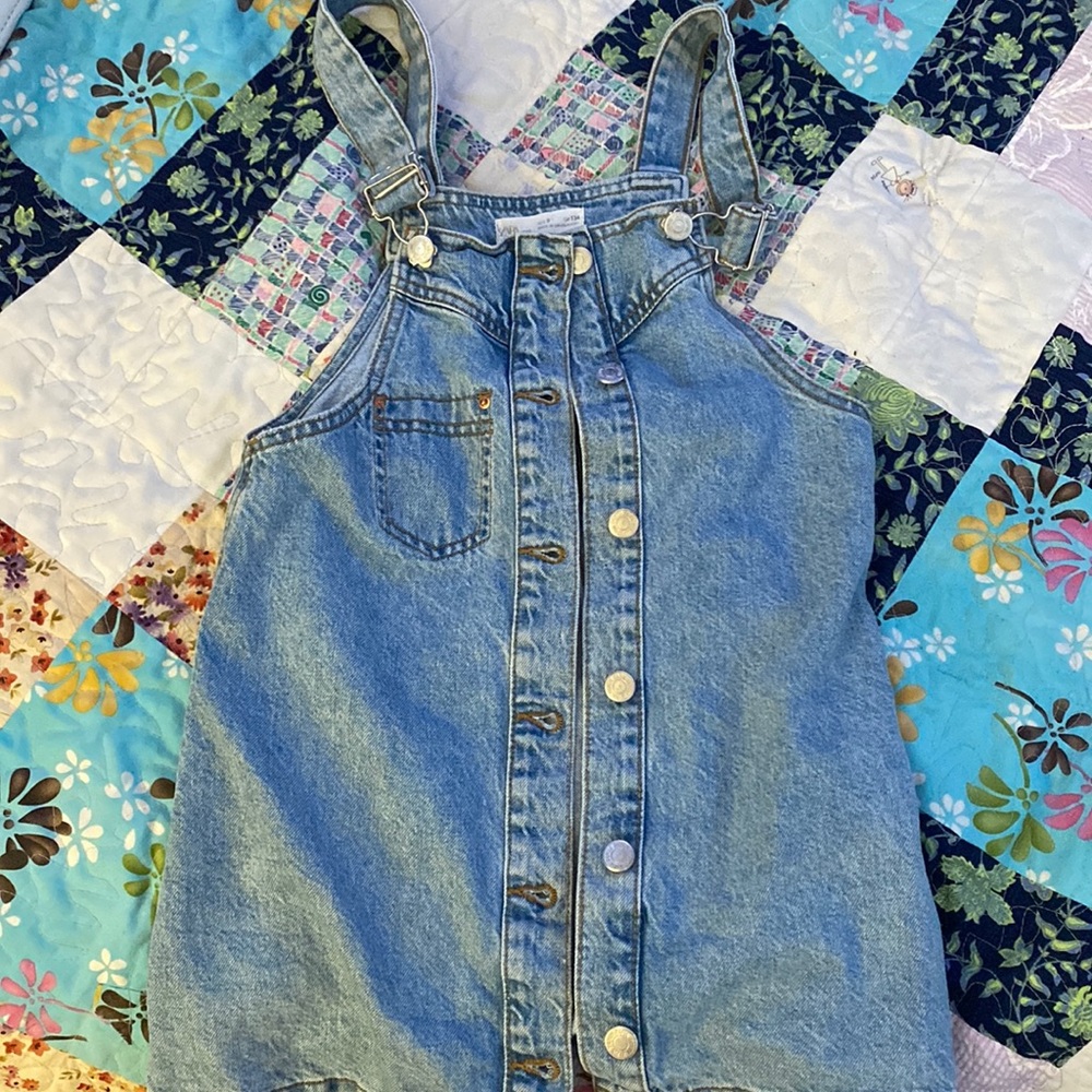 kids zara denim button up dress